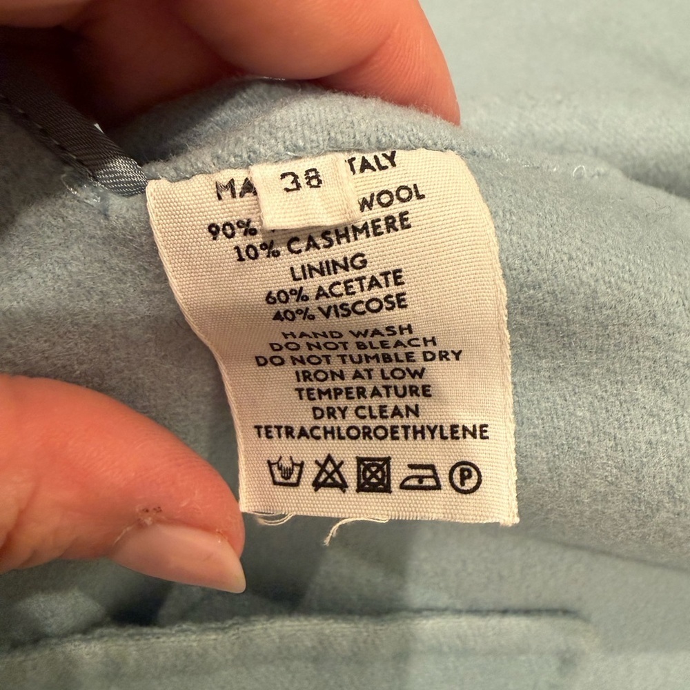 MANSUR GAVRIEL Italian Wool & Cashmere Classic coat Blue Jacket Italy 38 US 8 - Picture 5 of 8
